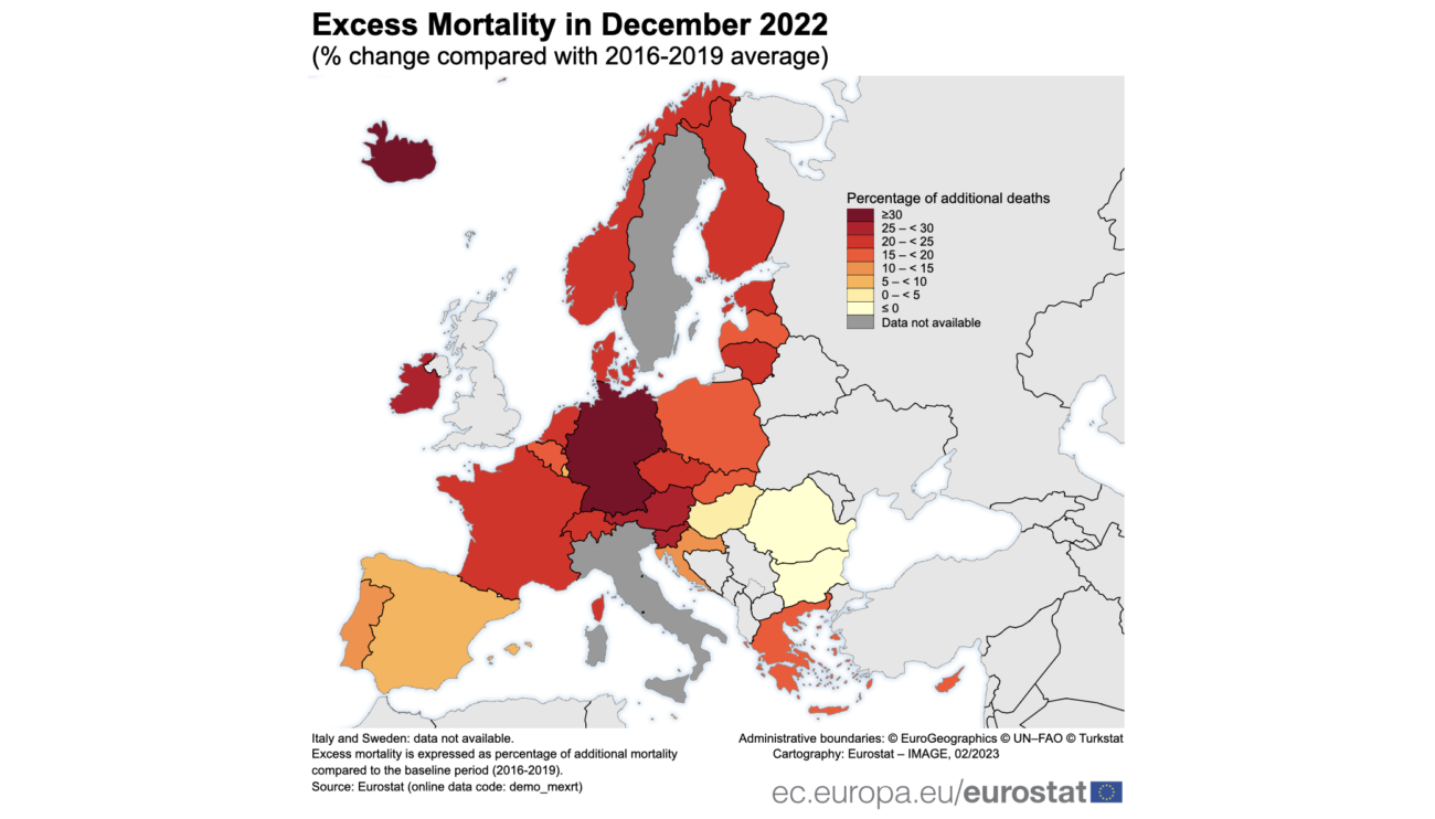 【薬害】ヨーロッパ各国の超過死亡者数が20％以上に　ドイツは36％　そんな中、日本では5月から高齢者を対象にコロナワクチン6回目接種を開始
