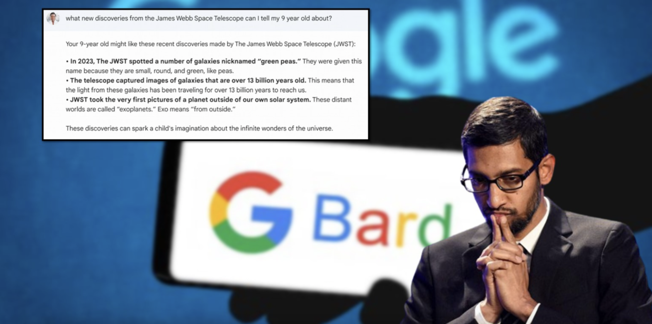 【言論弾圧の報い】Googleが発表したAIチャットボット『Bard』が誤回答、致命的なミスで株式時価総額13兆円を消失