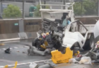 埼玉県、外環道外回り三郷JCT付近でトラックが大破する事故が発生　トラックにはクルド人の解体業者『株式会社JAPAN』の文字が記載